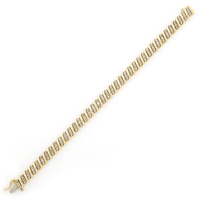 Lot 1843 - Gold and Diamond Bracelet