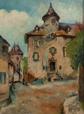 Lot 1 - 20th Century School Village Courtyard Signed...