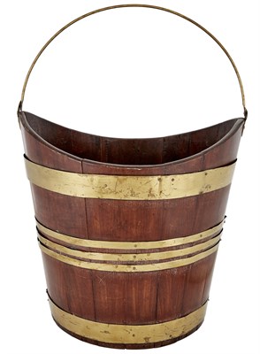 Lot 194 - English Brass-Bound Mahogany Peat Bucket...