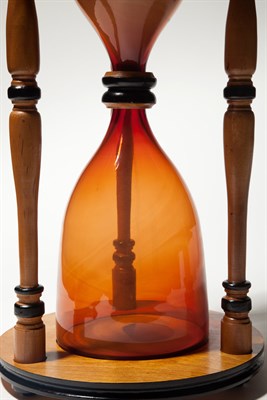 Lot 297 - Oversized Wood Hourglass Height 23 3/8 inches.