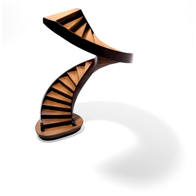 Lot 306 - Stained Wood Architect's Model of a Spiral...