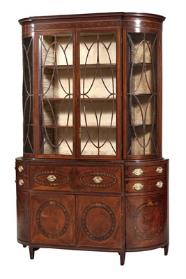 Lot 368 - George III Style Inlaid Mahogany and Marquetry...