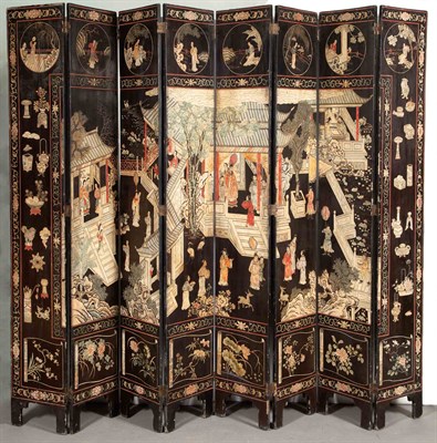 Lot 359 - Chinese Coromandel Lacquer Eight-Panel Screen...