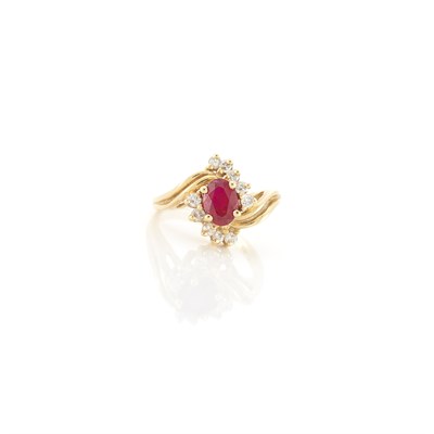 Lot 1959 - Gold, Ruby and Diamond Ring