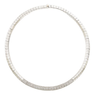 Lot 335 - White Gold and Diamond Necklace