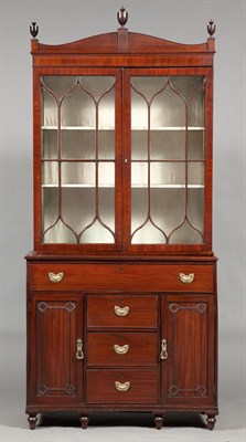 Lot 206 - Regency Inlaid Mahogany Bureau Cabinet Height...