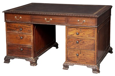 Lot 135 - George III Style Mahogany Pedestal Desk Height...