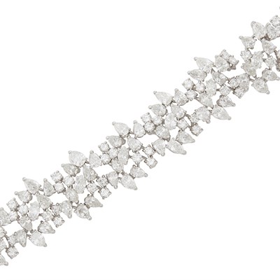 Lot 484 - Platinum and Diamond Bracelet