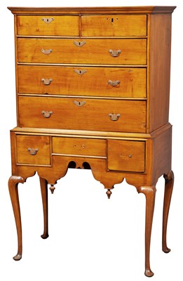Lot 178 - Queen Anne Maple High Chest New England, 18th...
