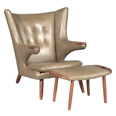 Lot 333 - Mid Century Modern Papa Bear Style Upholstered...