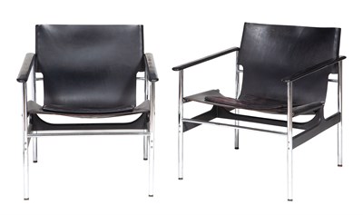 Lot 347 - Pair of Charles Pollock Leather and Chromed...