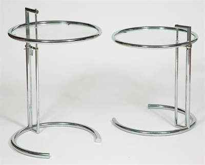 Lot 473 - Group of Four Chromed Metal and Glass E1027...