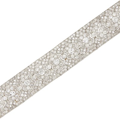 Lot 464 - Platinum and Diamond Bracelet, France