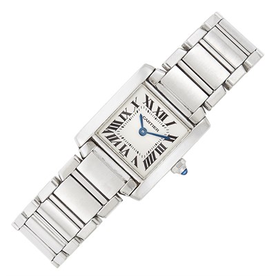 Lot 147 - Stainless Steel 'Tank Francaise' Wristwatch, Cartier