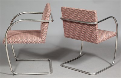 Lot 478 - Set of Ten Upholstered Chromed Metal Tubular...