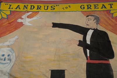Lot 146 - 'Landrus the Great' Sideshow Banner Circa...
