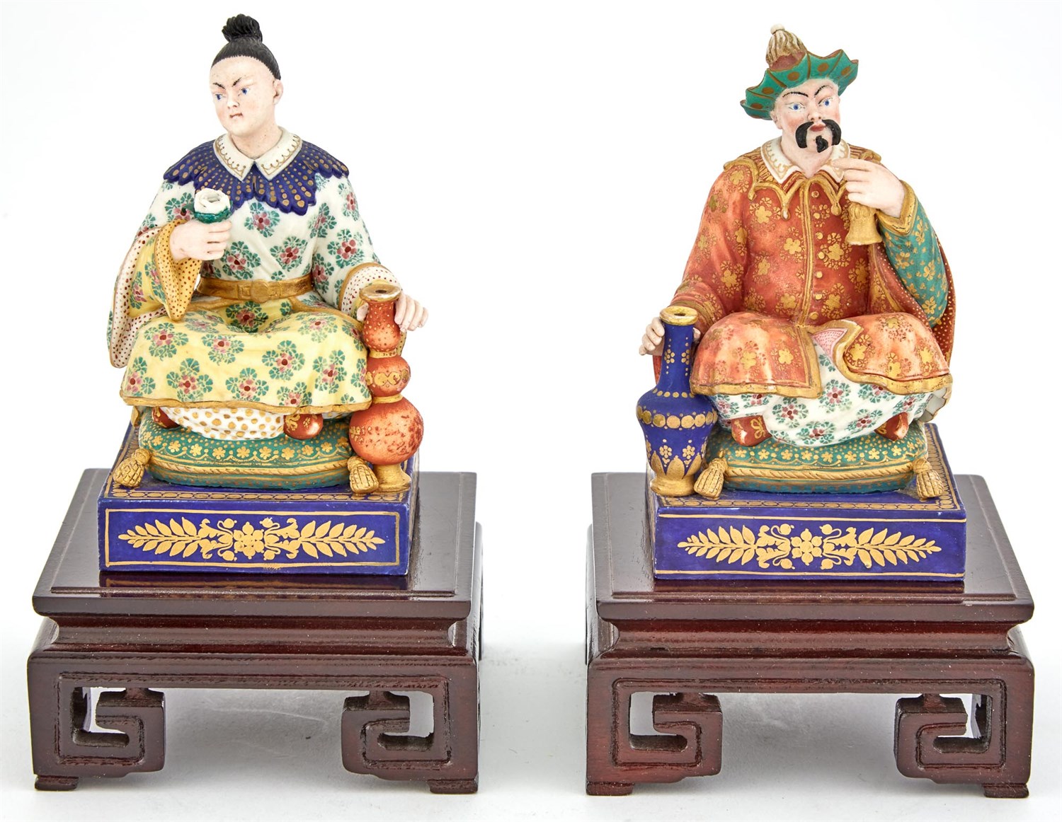 Lot 1312 - Pair of Paris Polychrome Bisque Porcelain...