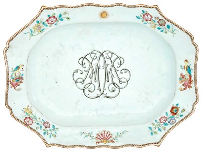 Lot 300 - A Chinese Famille Rose Platter Mid-18th...