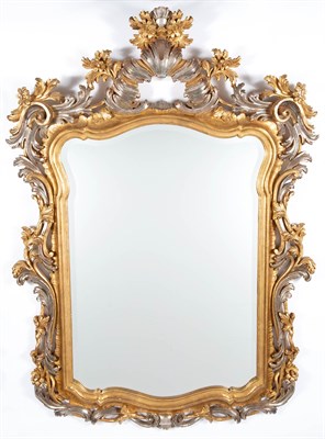 Lot 198 - Louis XV Style Gilt and Silvered-Gilt Mirror...