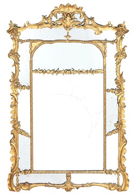 Lot 192 - Rococo Giltwood Overmantel Mirror The divided...