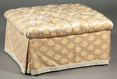 Lot 486 - Beige Silk-Upholstered Ottoman Height 18...