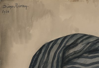 Lot 1053 - Diego Rivera Mexican, 1886-1957 Profile of a...