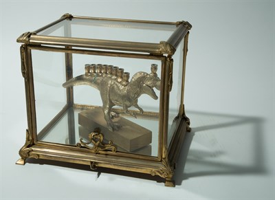 Lot 87 - Tyrannosaurus Rex Gold-Painted Plastic Menorah...