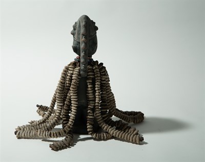 Lot 106 - African Carved Wood Seated Figure Height 13...