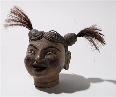 Lot 111 - Tongan Novelty Carved Head Painted wood head...
