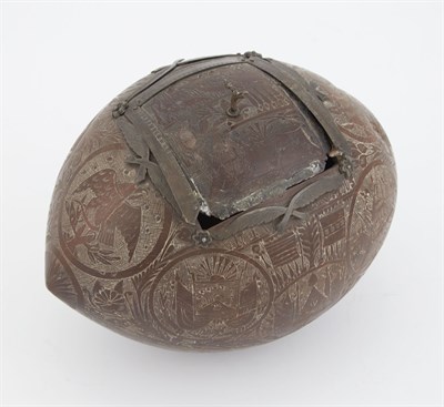 Lot 132 - Carved Coconut Length 6 1/8 inches.