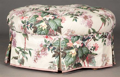 Lot 285 - Floral-Chintz Upholstered Ottoman Height 15...