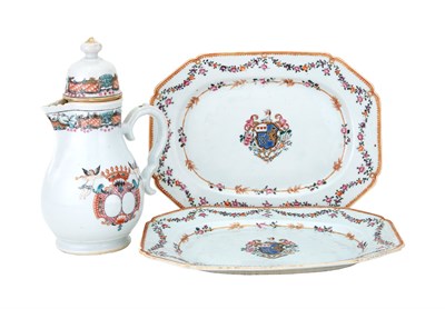 Lot 366 - Pair of Chinese Export Porcelain Armorial...