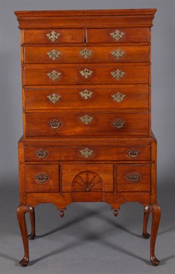 Lot 356 - Queen Anne Walnut High Chest New England, 18th...