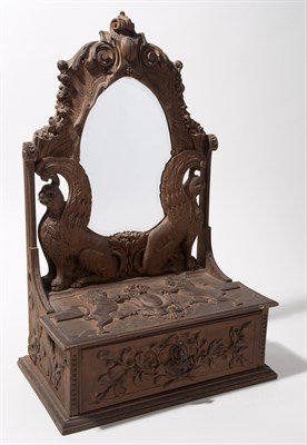 Lot 296 - Griffin-form Carved Wood Table Mirror With a...