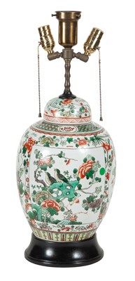 Lot 201 - Chinese Famille Verte Porcelain Covered Jar...