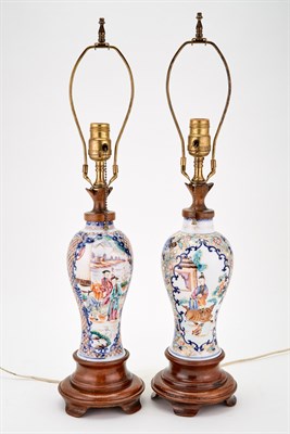 Lot 457 - Pair of Chinese Export Famille Rose Porcelain...