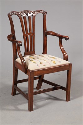 Lot 442 - George III Mahogany and Needlework-Upholstered...
