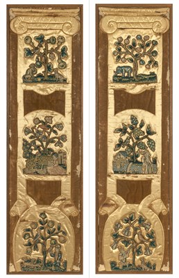 Lot 259 - Two Elizabethan Needlework Fragmentary Panels...