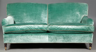 Lot 487 - Pair of George Smith Velvet-Upholstered Sofas...