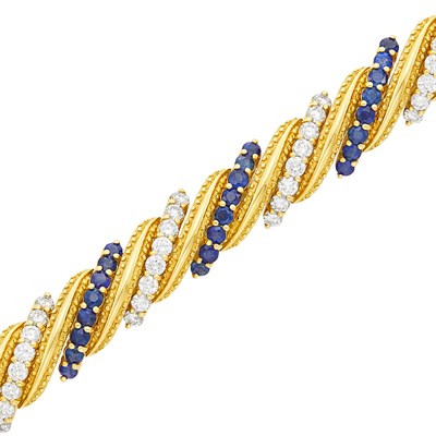 Lot 167 - Gold, Diamond and Sapphire Bracelet, Hammerman Brothers