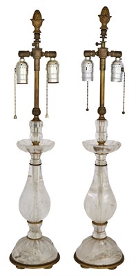Lot 1067 - Pair of Rock Crystal and Gilt-Metal Mounted...