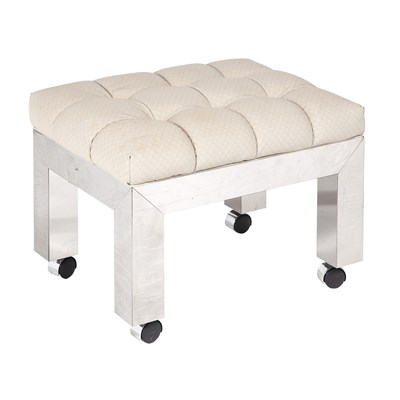 Lot 371 - Paul Evans Chromed Metal Cityscape Stool...