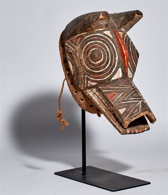 Lot 110 - South American Carved Wood Matarah Mask on...