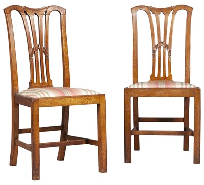 Lot 237 - Set of Twelve George III Style Oak Dining Side...
