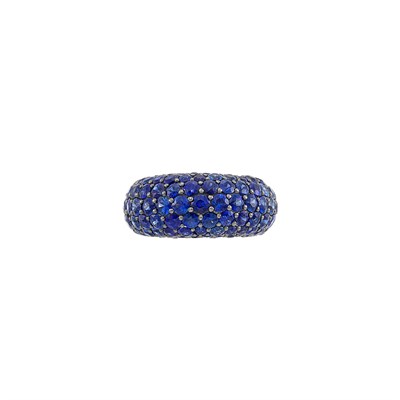 Lot 165 - White Gold and Sapphire Bombé Ring, Piranesi