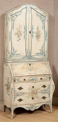 Lot 173 - Rococo Style Painted Bureau Bookcase Height 7...