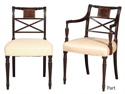 Lot 225 - Set of Ten Regency Style Mahogany Dining...