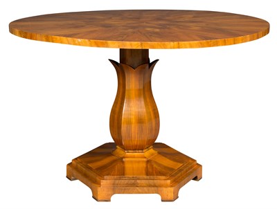 Lot 152 - Biedermeier Walnut and Fruitwood Center Table...