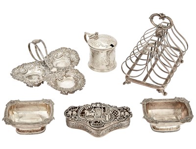 Lot 232 - Six English Sterling Silver Table Articles...