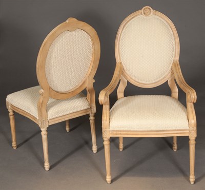 Lot 365 - Set of Eight Louis XVI Style Painted Dining...